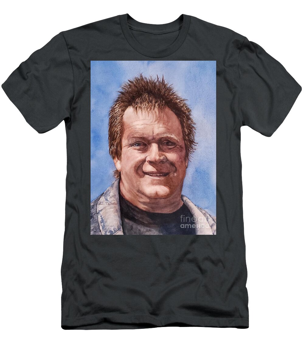 Portrait T-Shirt featuring the painting All Smiles by Lisa Debaets