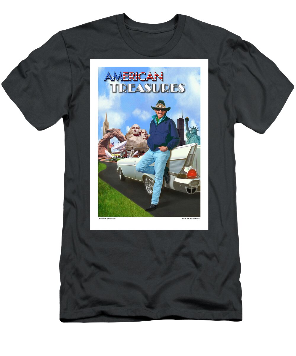Richard Petty T-Shirt featuring the digital art American Treasures by Mike McGlothlen