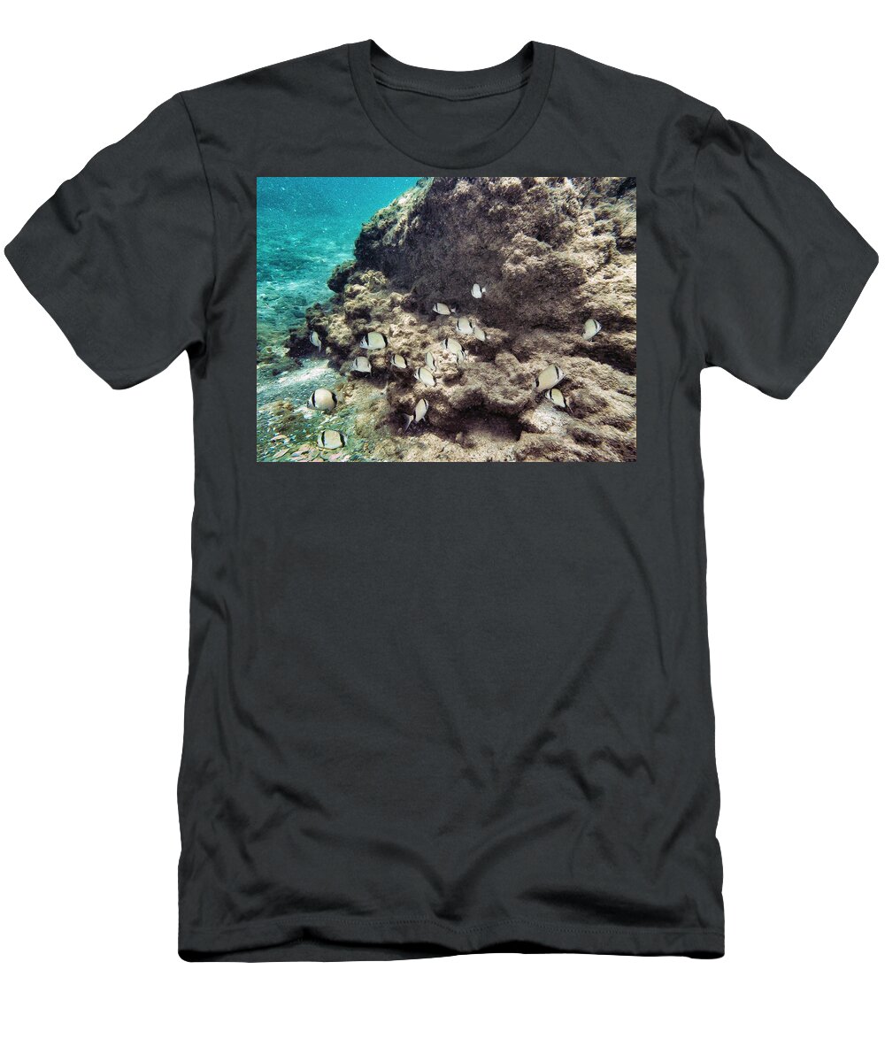 Turquoise. Underwater T-Shirt featuring the photograph Angels by Meir Ezrachi