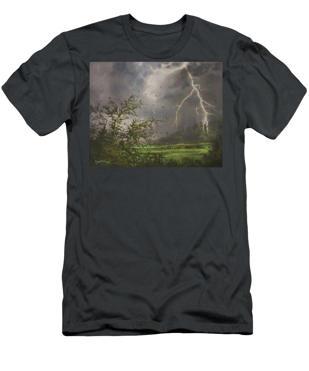 Storm T-Shirt featuring the painting April Storm by Tom Shropshire
