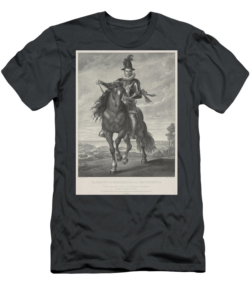 Paul Rubens T-Shirt featuring the painting Archduke Albrecht of Austria on horseback by Peter Paul Rubens