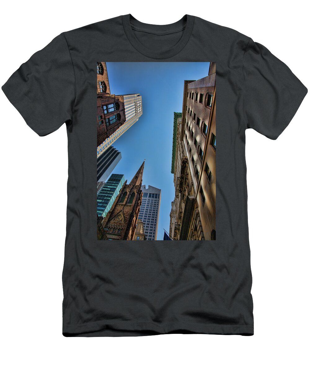 New York T-Shirt featuring the digital art Architecture NYC Digital Art by Chuck Kuhn