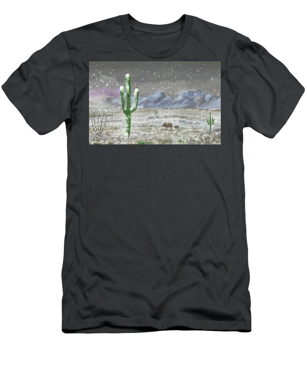 Tucson T-Shirt featuring the digital art Arizona Blizzard by Chance Kafka