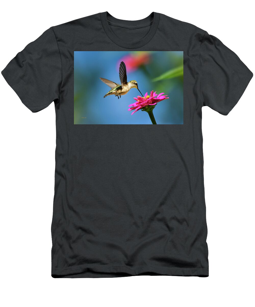 Hummingbird T-Shirt featuring the photograph Art of Hummingbird Flight by Christina Rollo