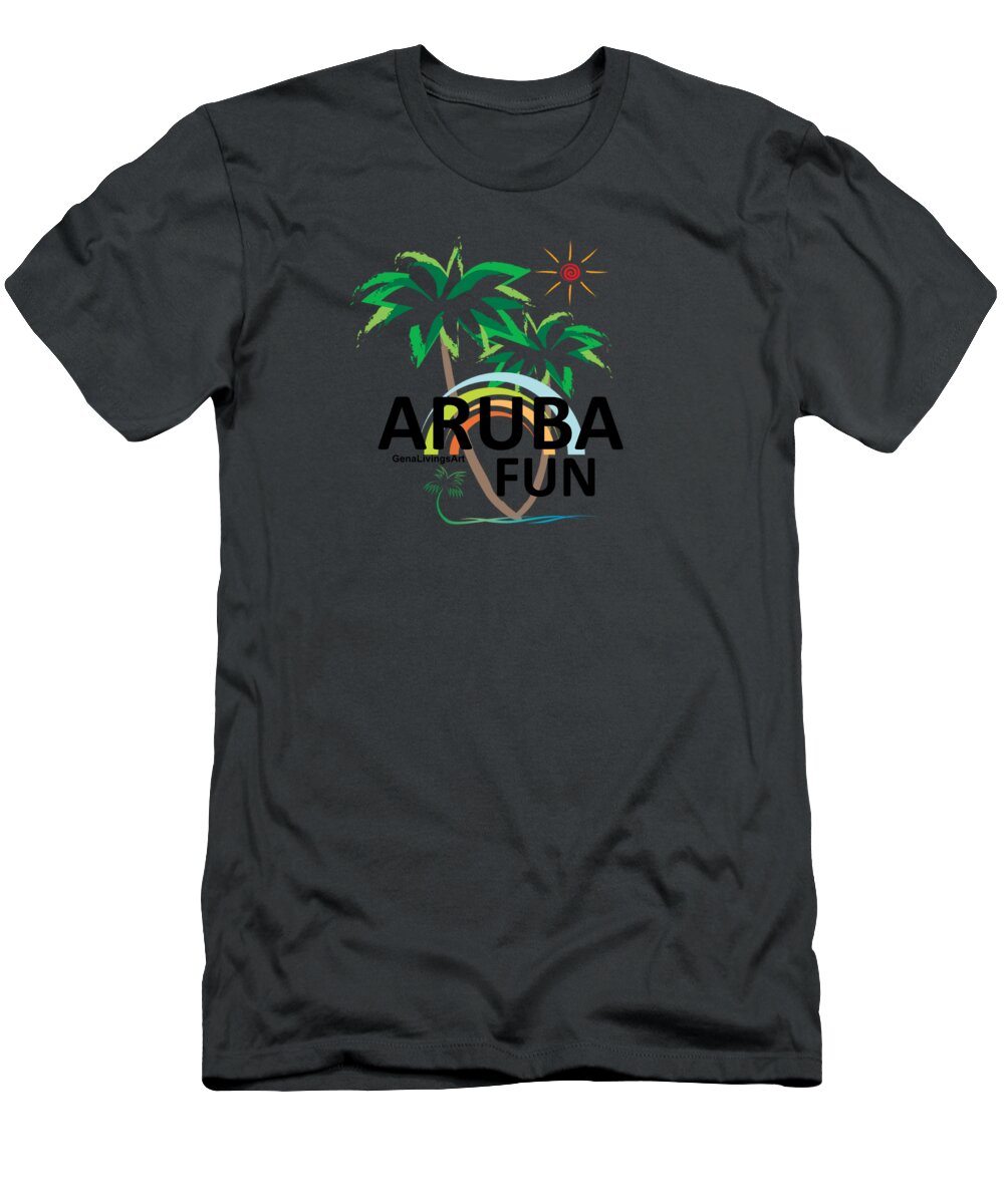  T-Shirt featuring the digital art Aruba Fun by Gena Livings