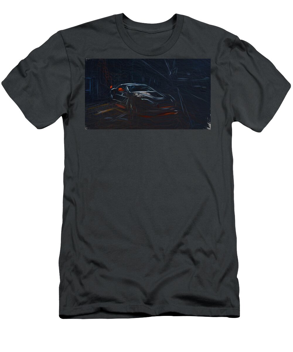 Aston T-Shirt featuring the digital art Aston Martin Vantage GT12 Drawing by CarsToon Concept
