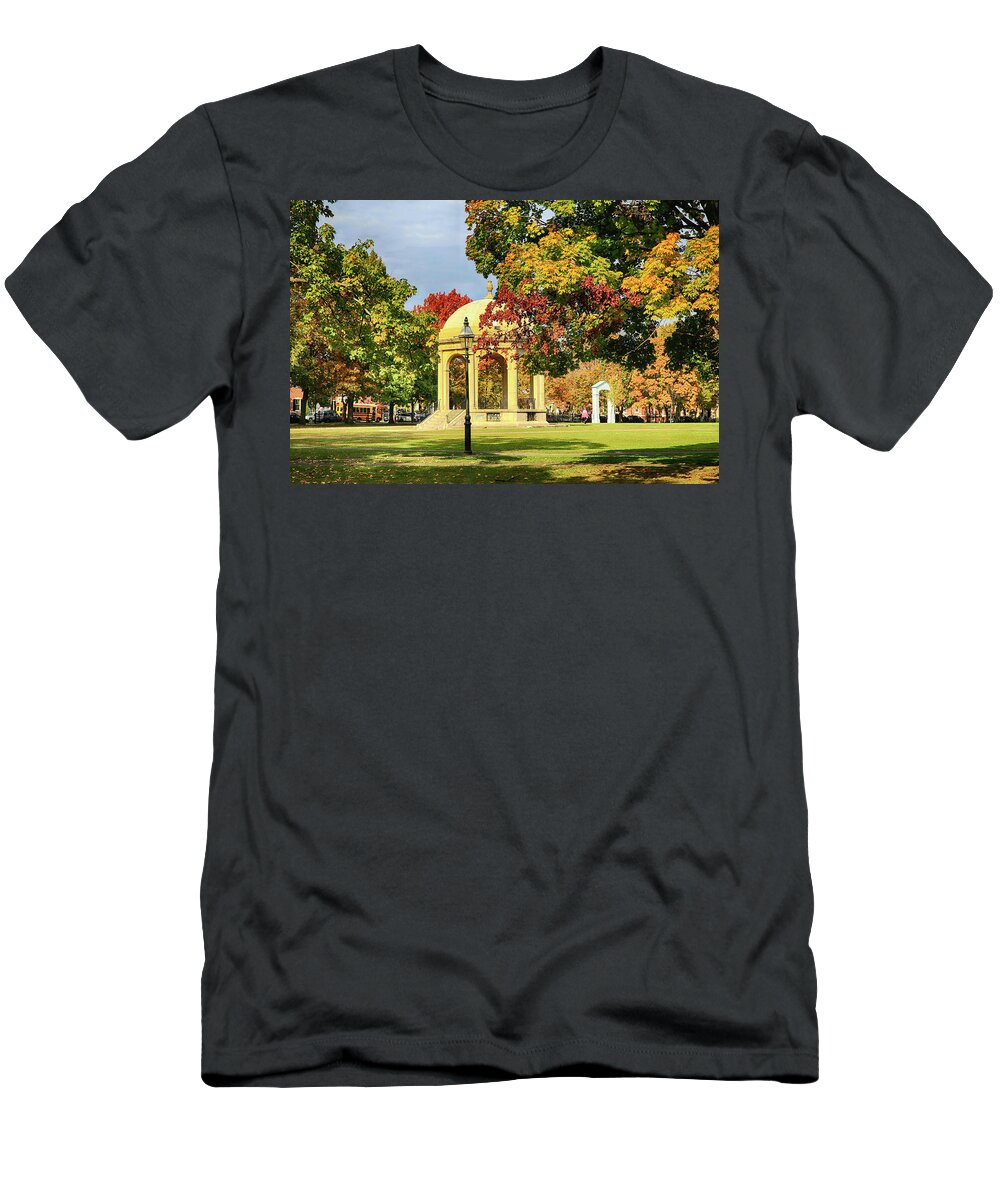 Salem Common T-Shirt featuring the photograph Autumn arrives on Salem Common by Jeff Folger