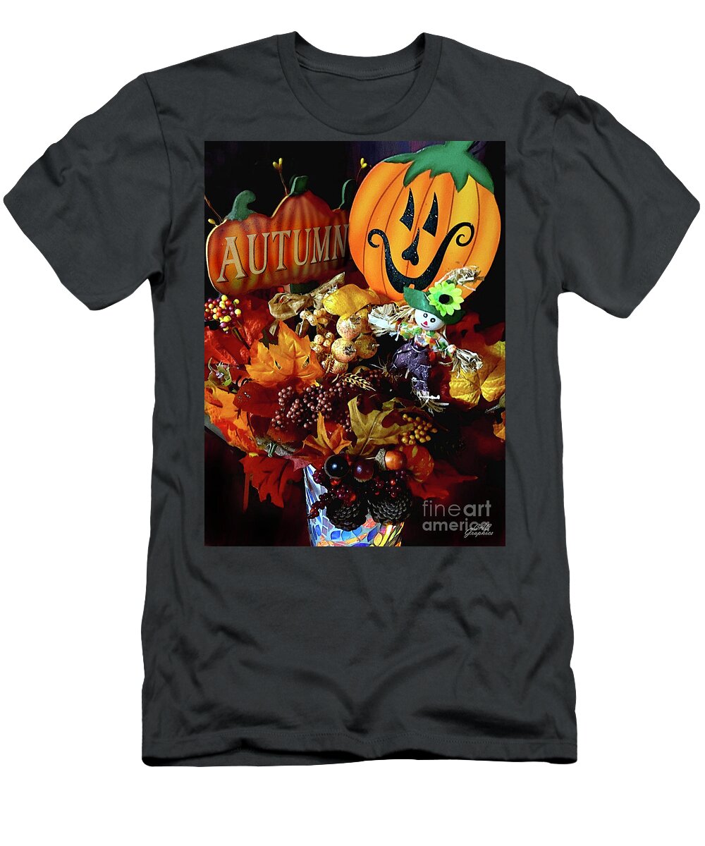 Pumpkin T-Shirt featuring the digital art Autumn by CAC Graphics