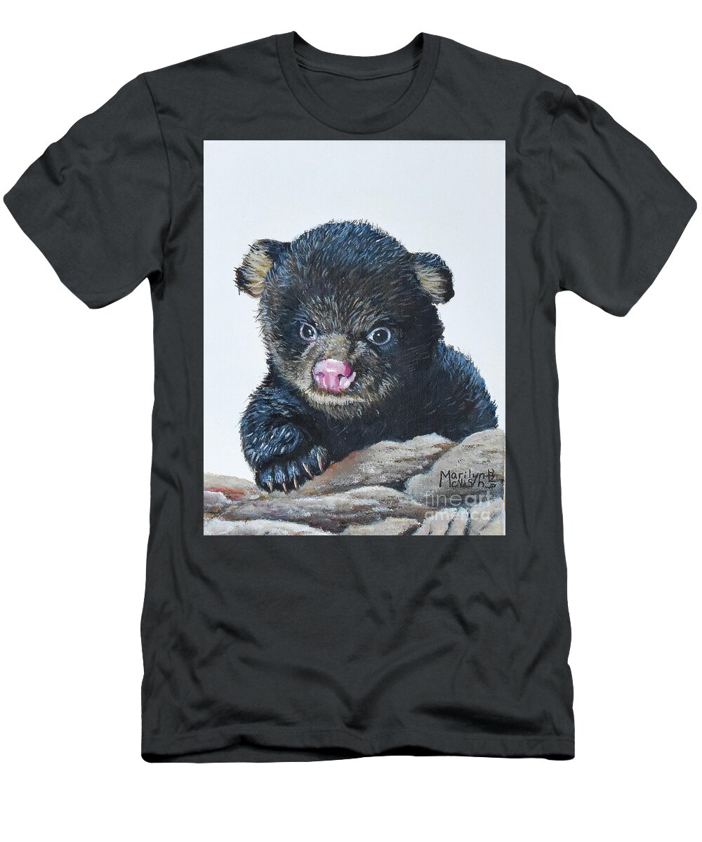 Omnivorous T-Shirt featuring the painting Baby Bear by Marilyn McNish