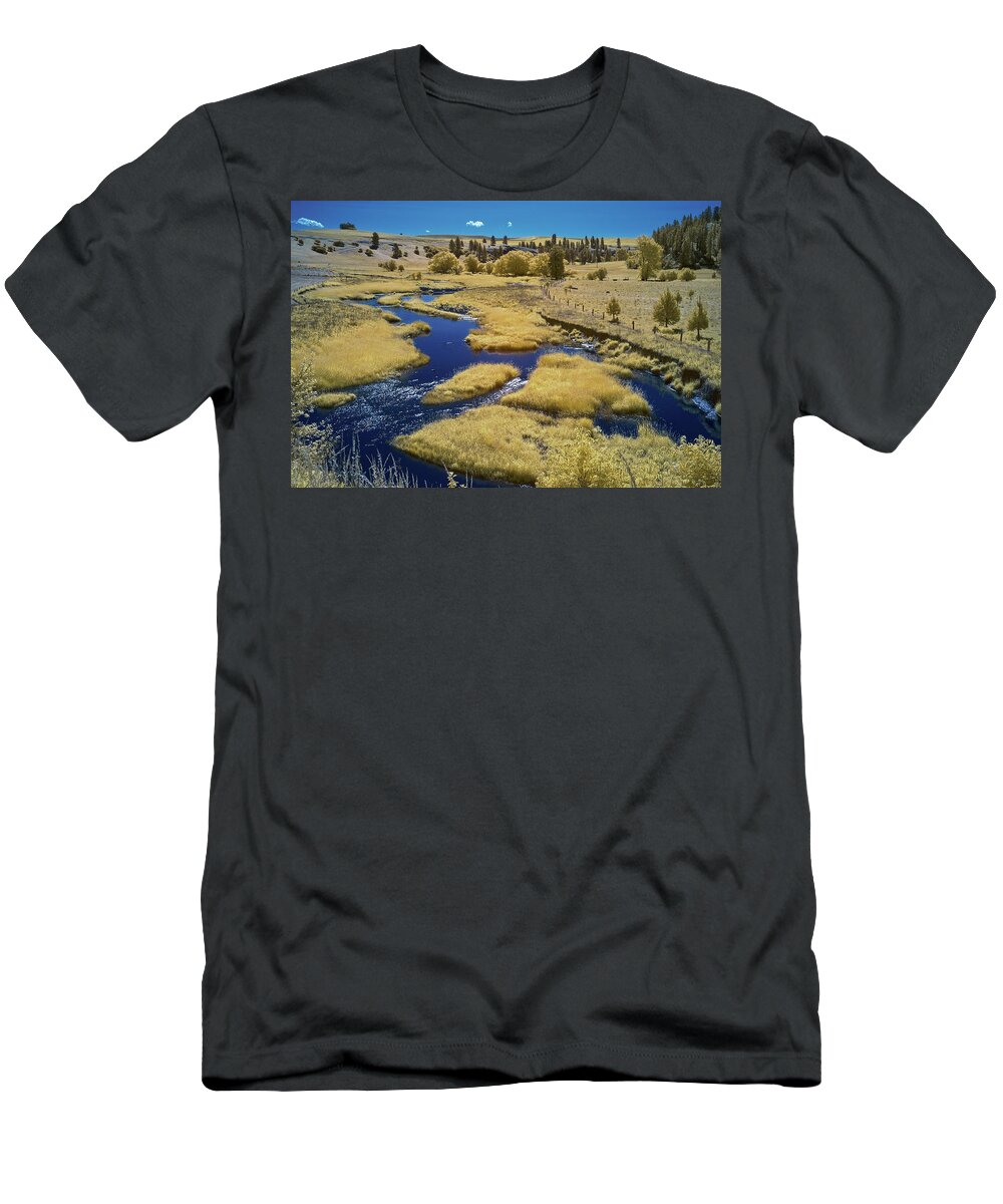 Palouse T-Shirt featuring the photograph Back River in the Palouse by Jon Glaser