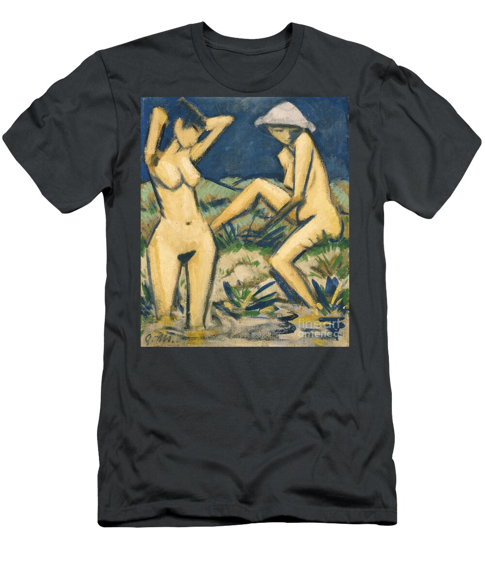 Otto T-Shirt featuring the painting Bathers, Circa 1920 by Otto Muller Or Mueller