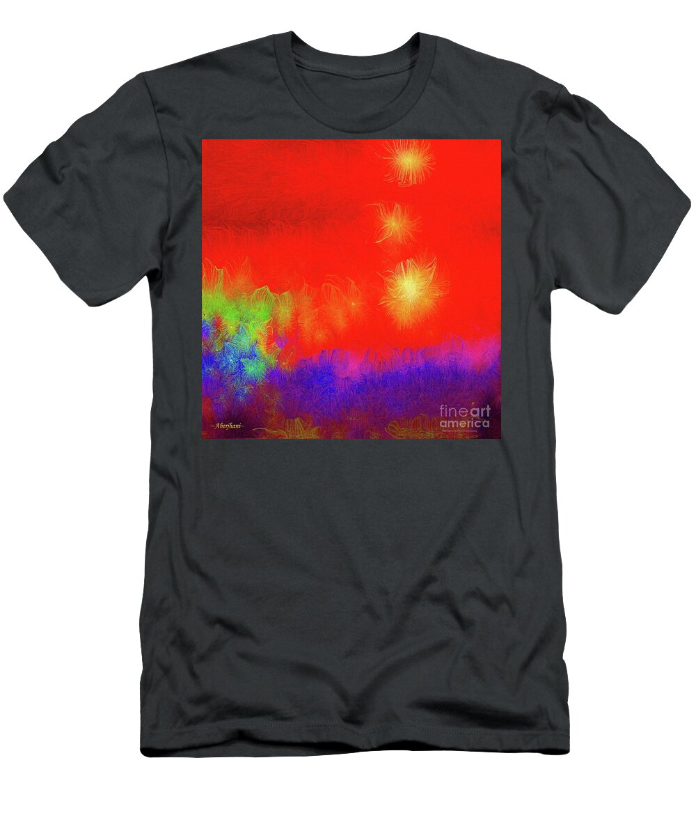 Polychromatic T-Shirt featuring the mixed media Battle for the Beauty of the Sun by Aberjhani