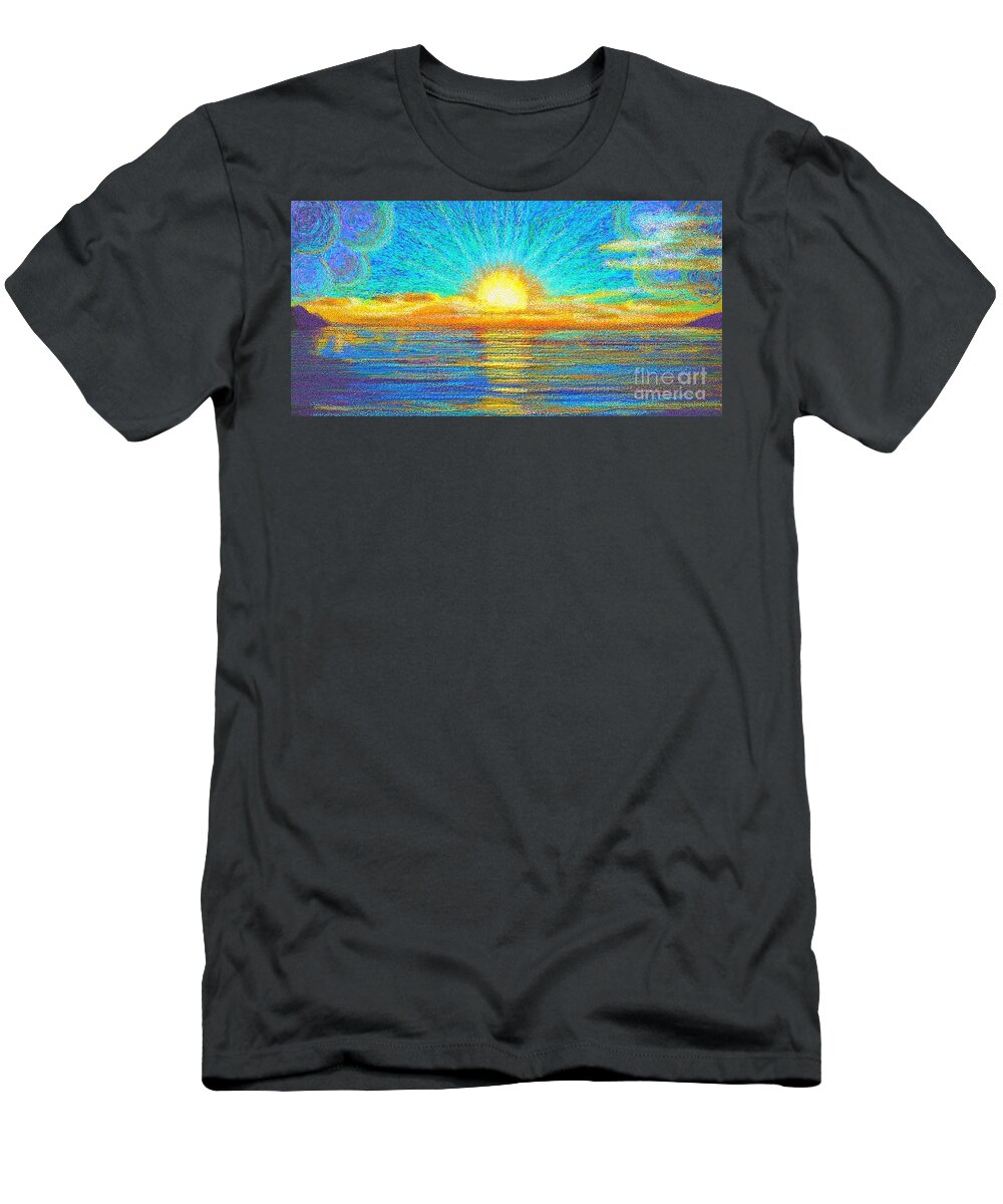 Beach T-Shirt featuring the painting Beach 1 6 2019 by Hidden Mountain