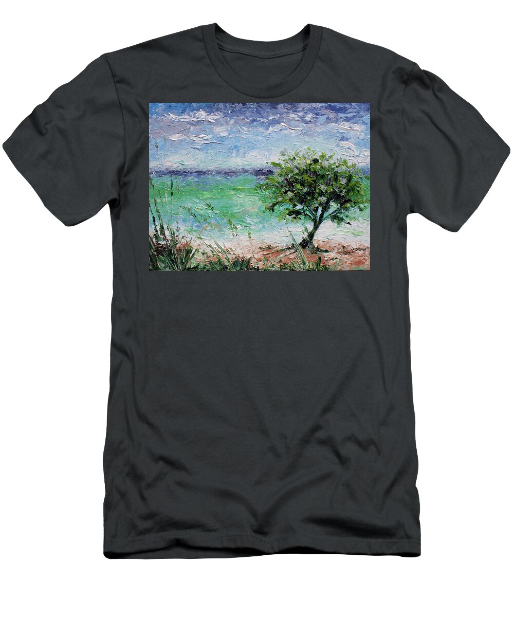 Ocean T-Shirt featuring the painting Beach Tree by William Love