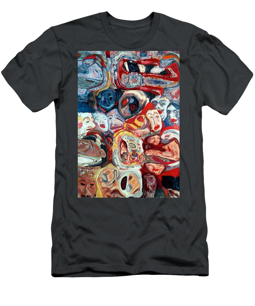  T-Shirt featuring the digital art Becoming a Crowd by Rein Nomm