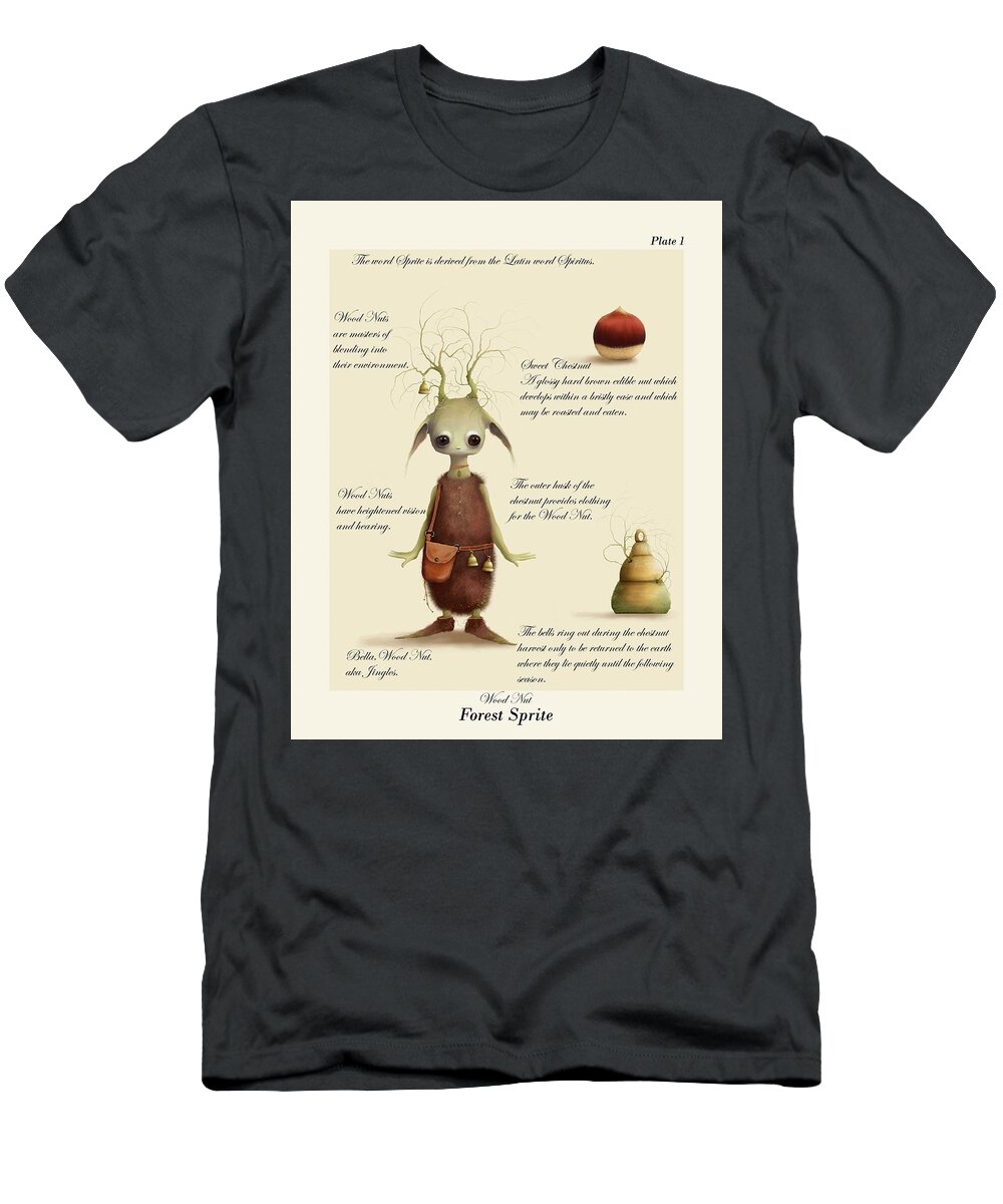 Fantasy T-Shirt featuring the mixed media Bella Wood Nut by Joe Gilronan