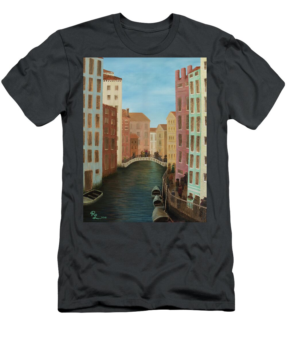 Venice T-Shirt featuring the painting Beyond The Grand Canal by Renee Logan