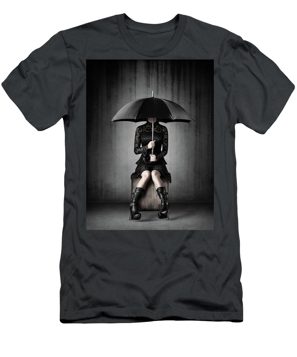 Woman T-Shirt featuring the photograph Black Rain by Johan Swanepoel