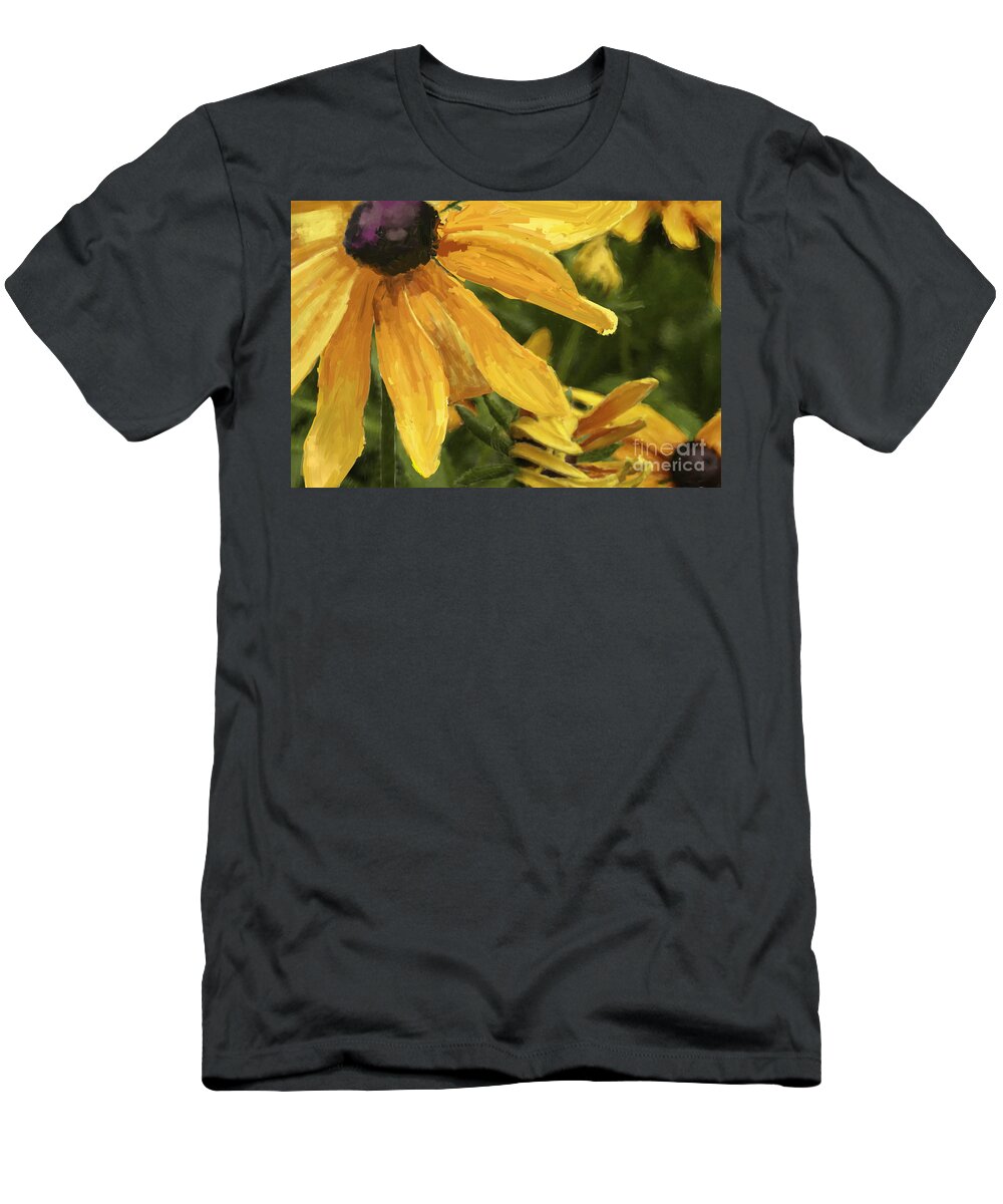 Flower T-Shirt featuring the painting Blackeyed Susan by Kathy Strauss