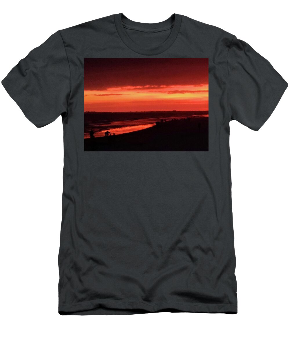 Sunset T-Shirt featuring the photograph Blazing Sunset by Karen Stansberry