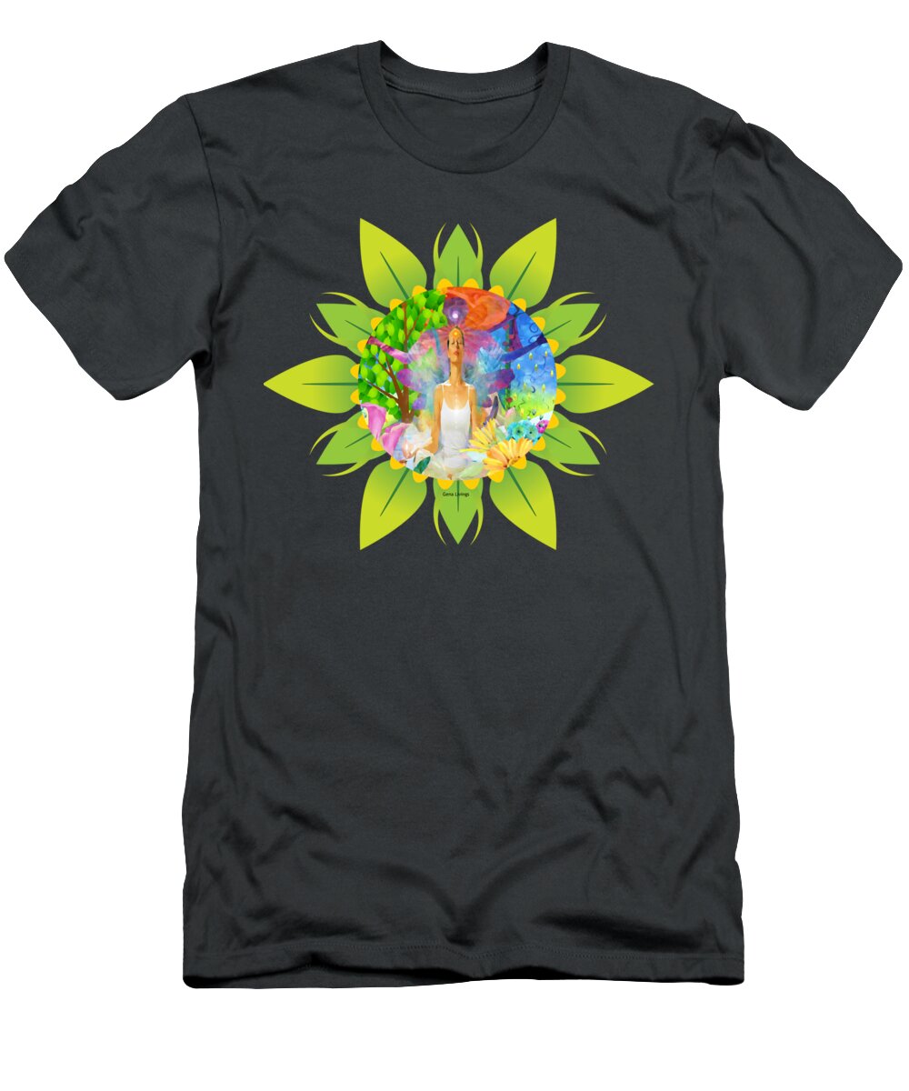  T-Shirt featuring the digital art Blissful by Gena Livings