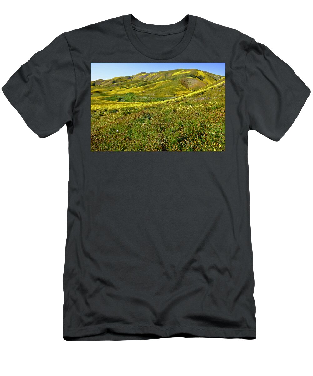 Carrizo Plain T-Shirt featuring the photograph Blooming Hills by Amelia Racca