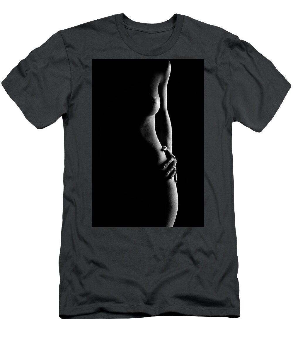 Nude T-Shirt featuring the photograph Bodyscape nude woman standing by Johan Swanepoel