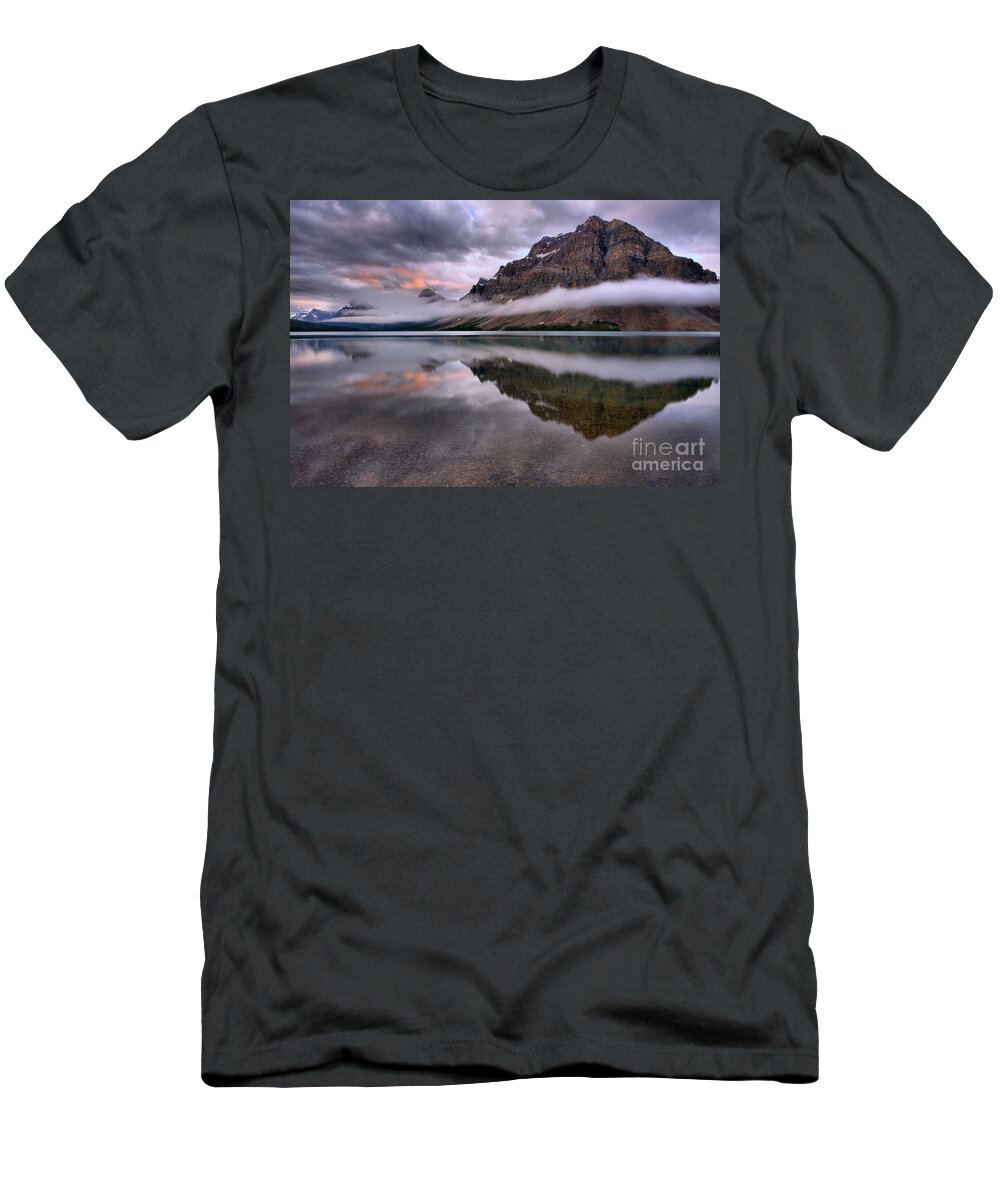 Bow T-Shirt featuring the photograph Bow Lake Summer Storm Clouds by Adam Jewell