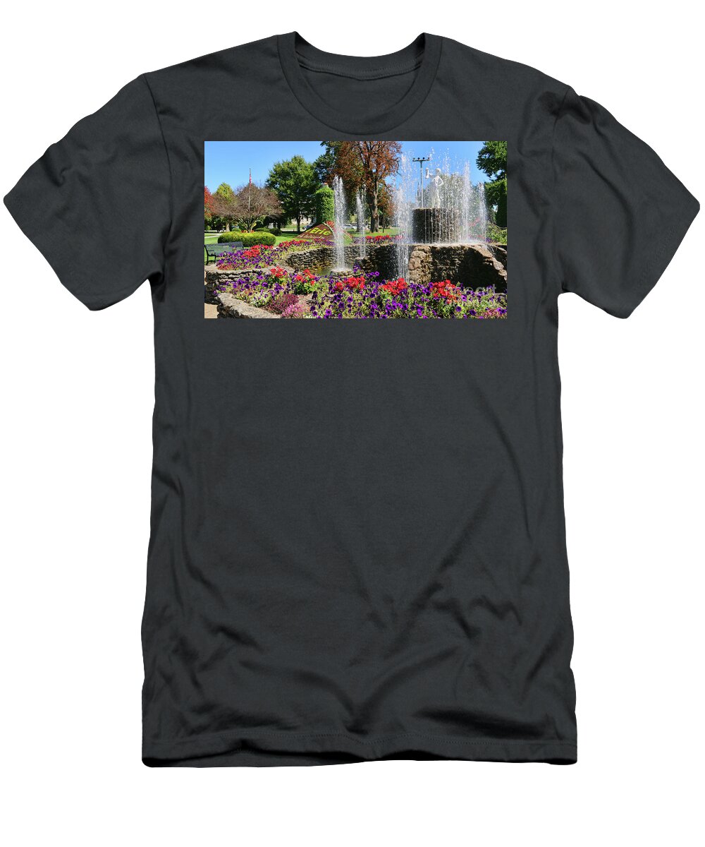 Boy T-Shirt featuring the photograph Boy and the Boot Statue Erie County Courthouse Sandusky Ohio 2065 by Jack Schultz