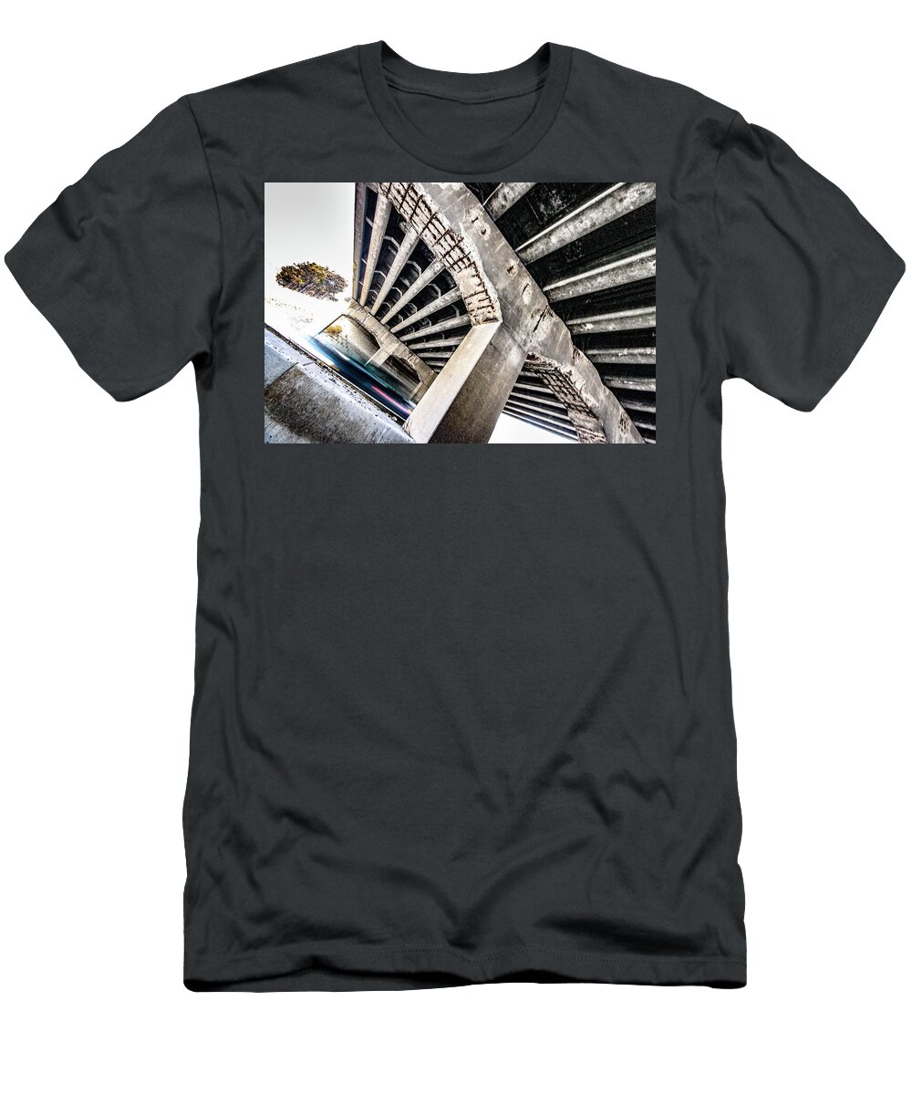 Bridge Failing T-Shirt featuring the photograph 071 - Bridge Failing by David Ralph Johnson