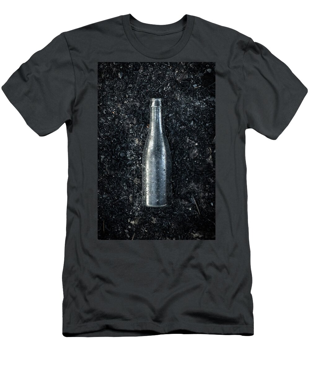 Ashes T-Shirt featuring the photograph Burnt Bottle by Carlos Caetano