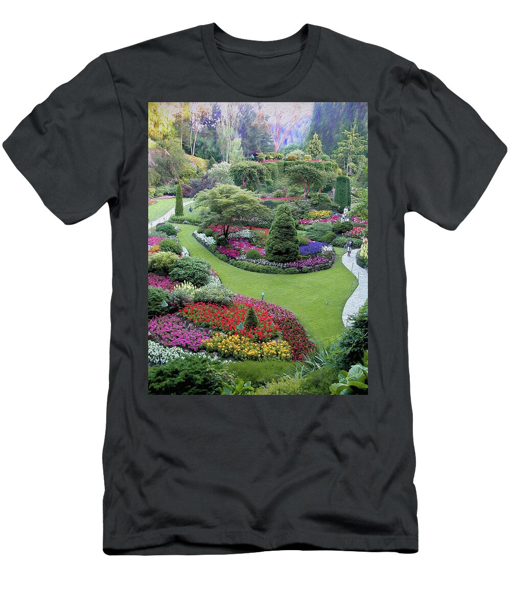 Attraction T-Shirt featuring the photograph Butchart Gardens by John M Bailey