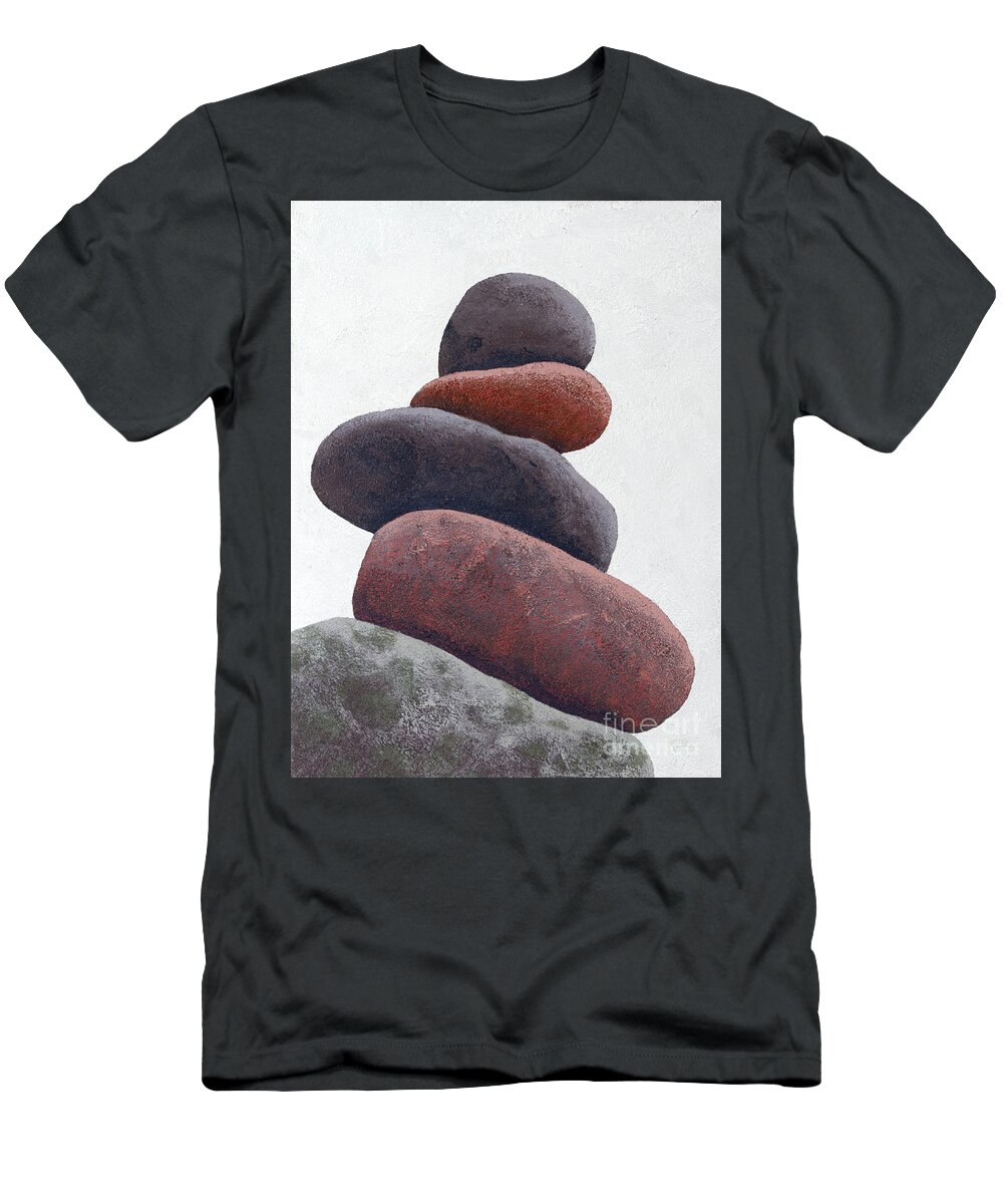 Cairns T-Shirt featuring the painting Cairn by Garry McMichael