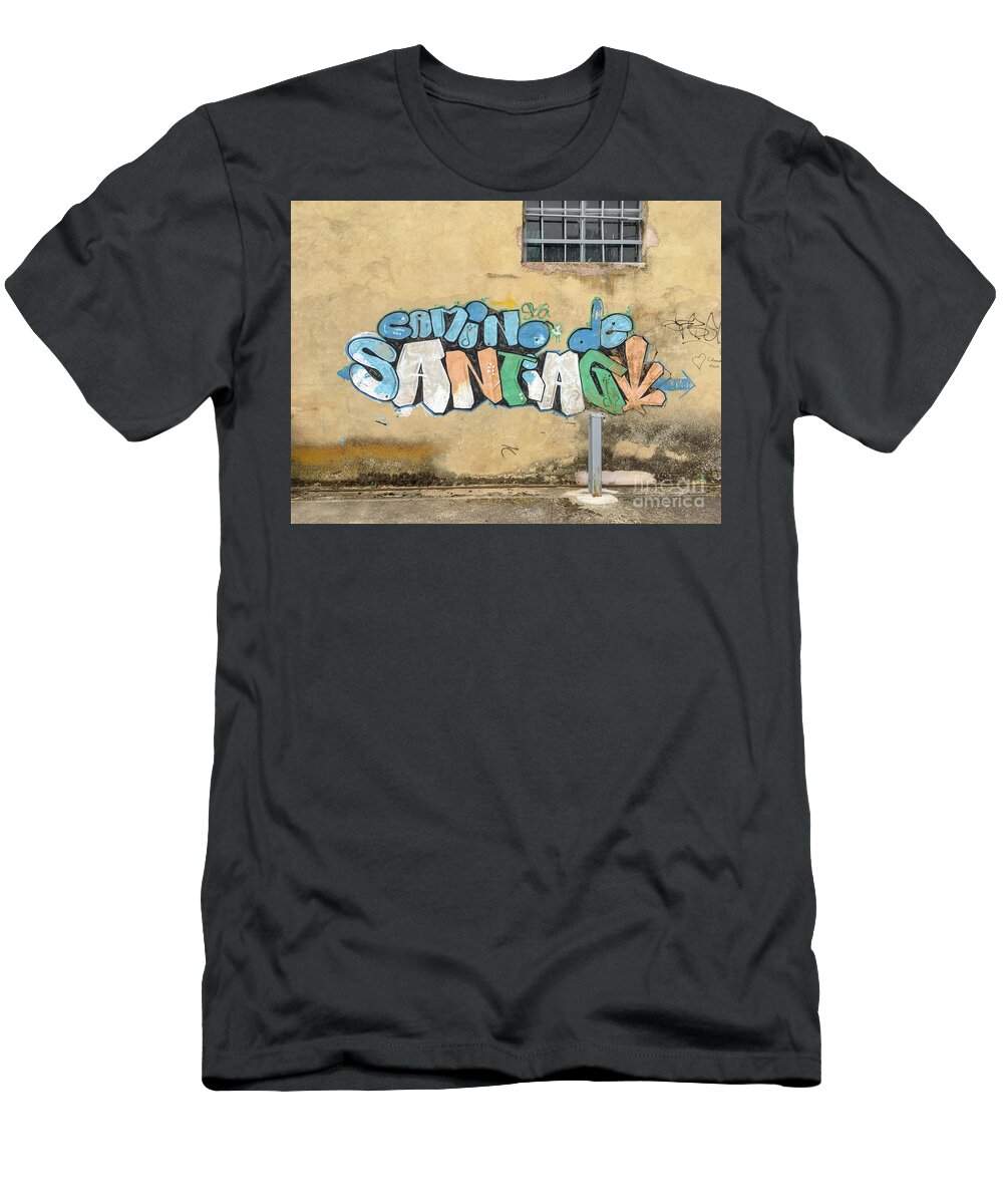 Camino De Santiago T-Shirt featuring the photograph Camino de Santiago graffiti b3 by Ben Massiot