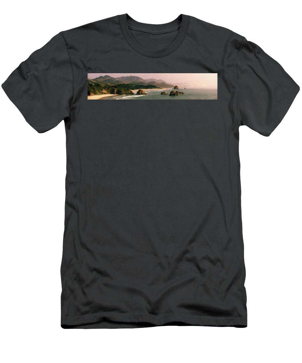 Beach T-Shirt featuring the photograph Cannon Beach from Ecola State Park by Dave Wilson