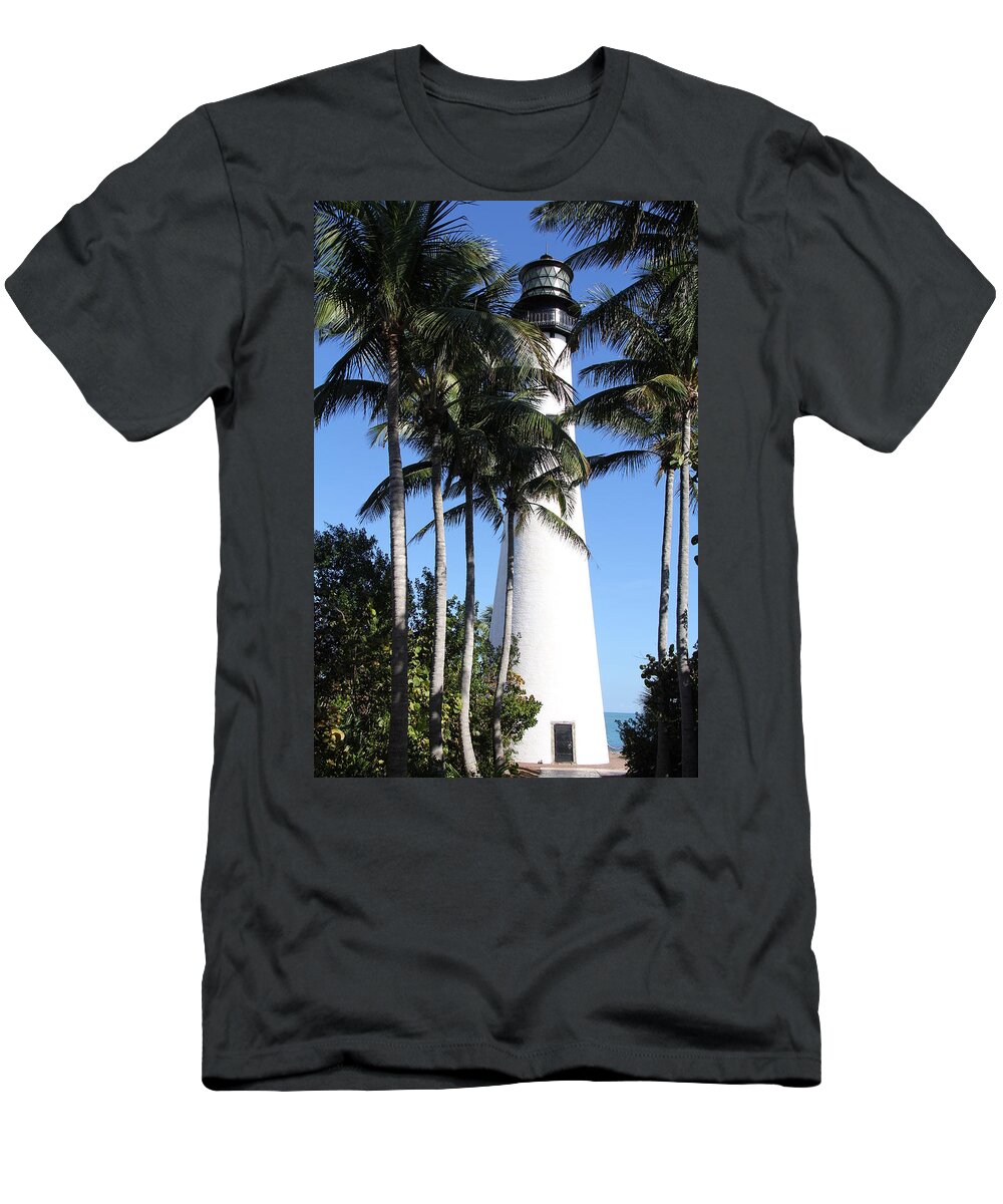 Lighthouse T-Shirt featuring the photograph Cape Florida Lighthouse - Key Biscayne, Miami by Richard Krebs