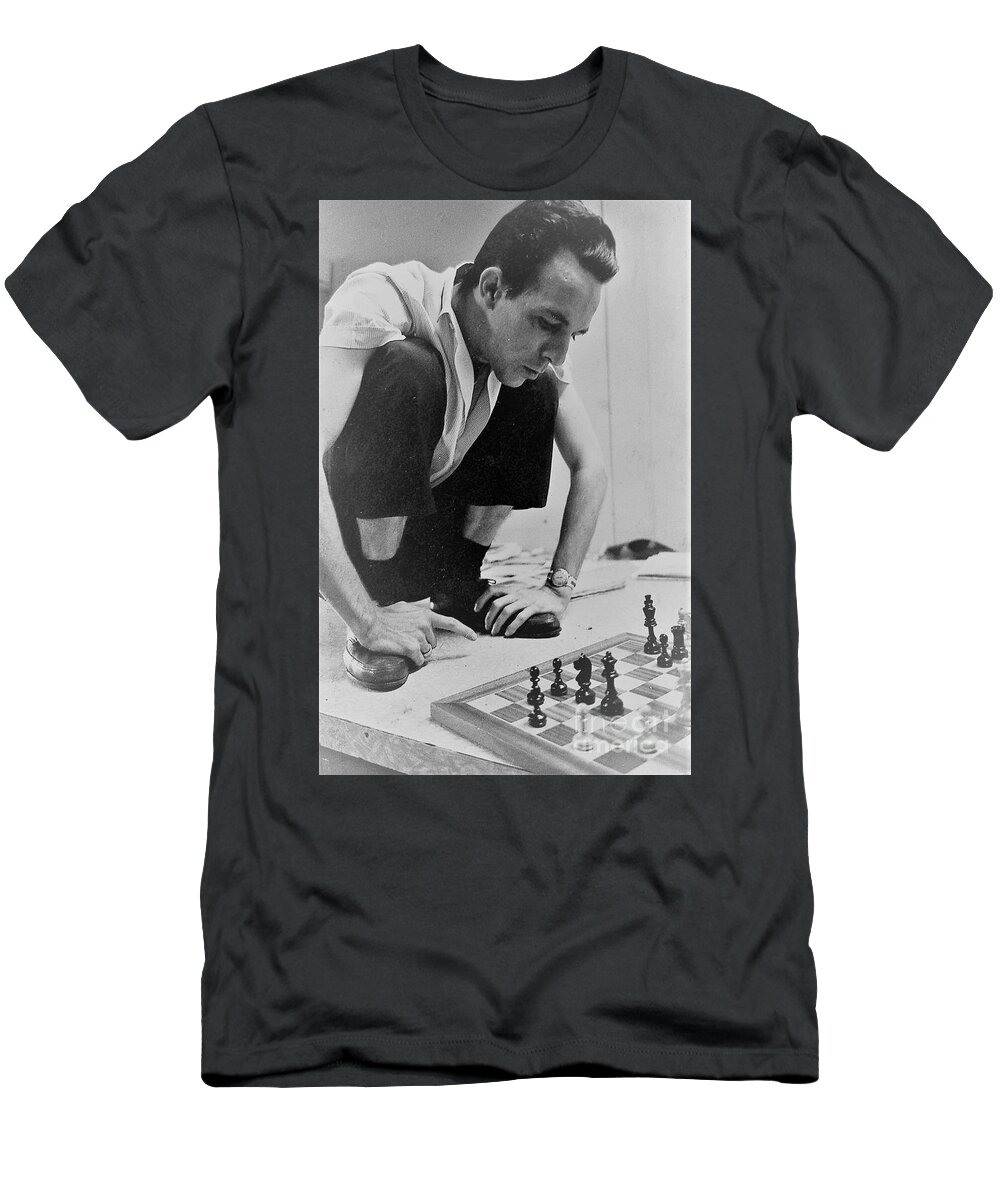 Man T-Shirt featuring the photograph Chess concentration by Venancio Diaz