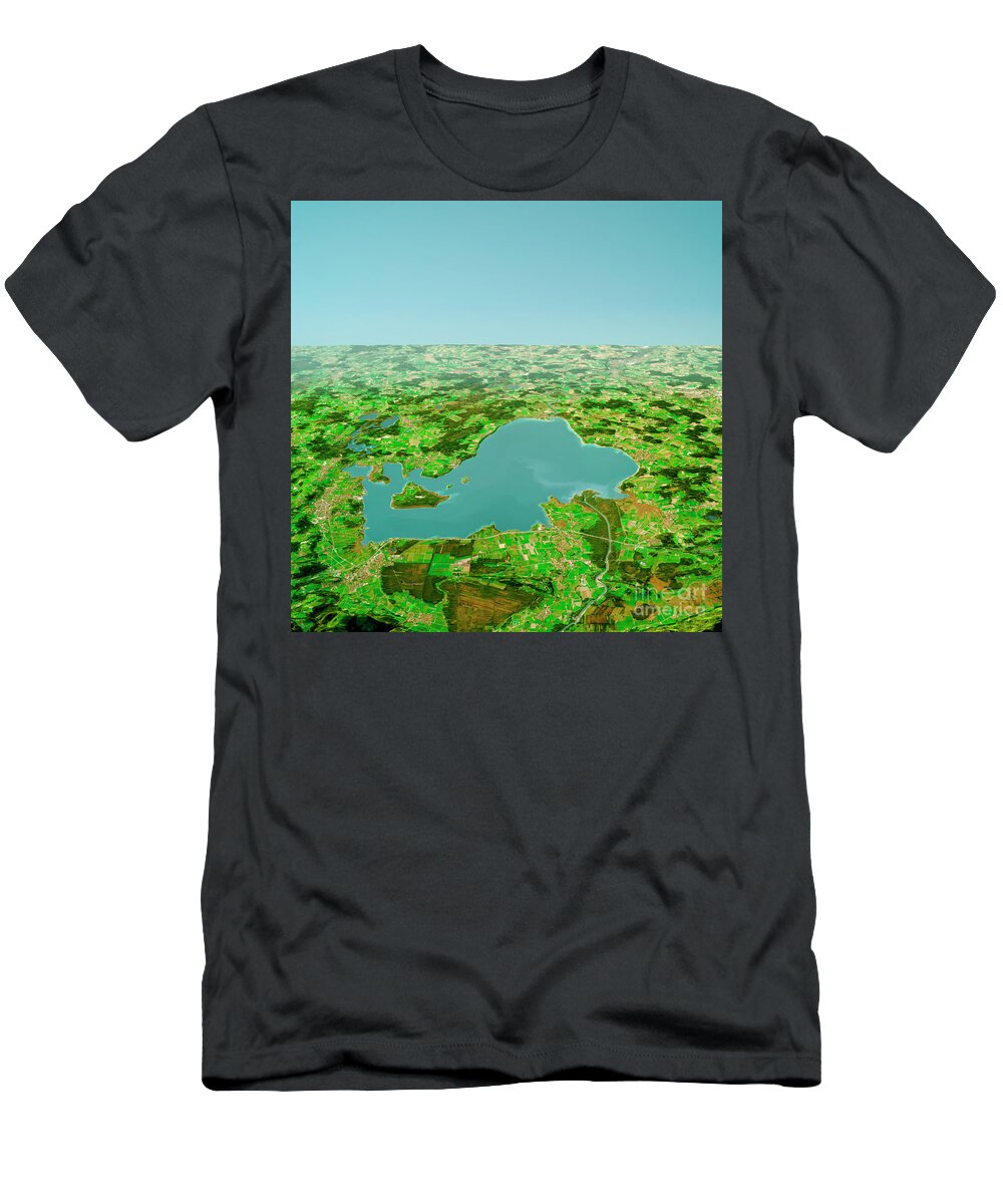 Chiemsee Bayern 3D Render Topographic Map Summer View from South T-Shirt by  Frank Ramspott - Pixels Merch | Shirt-Sets