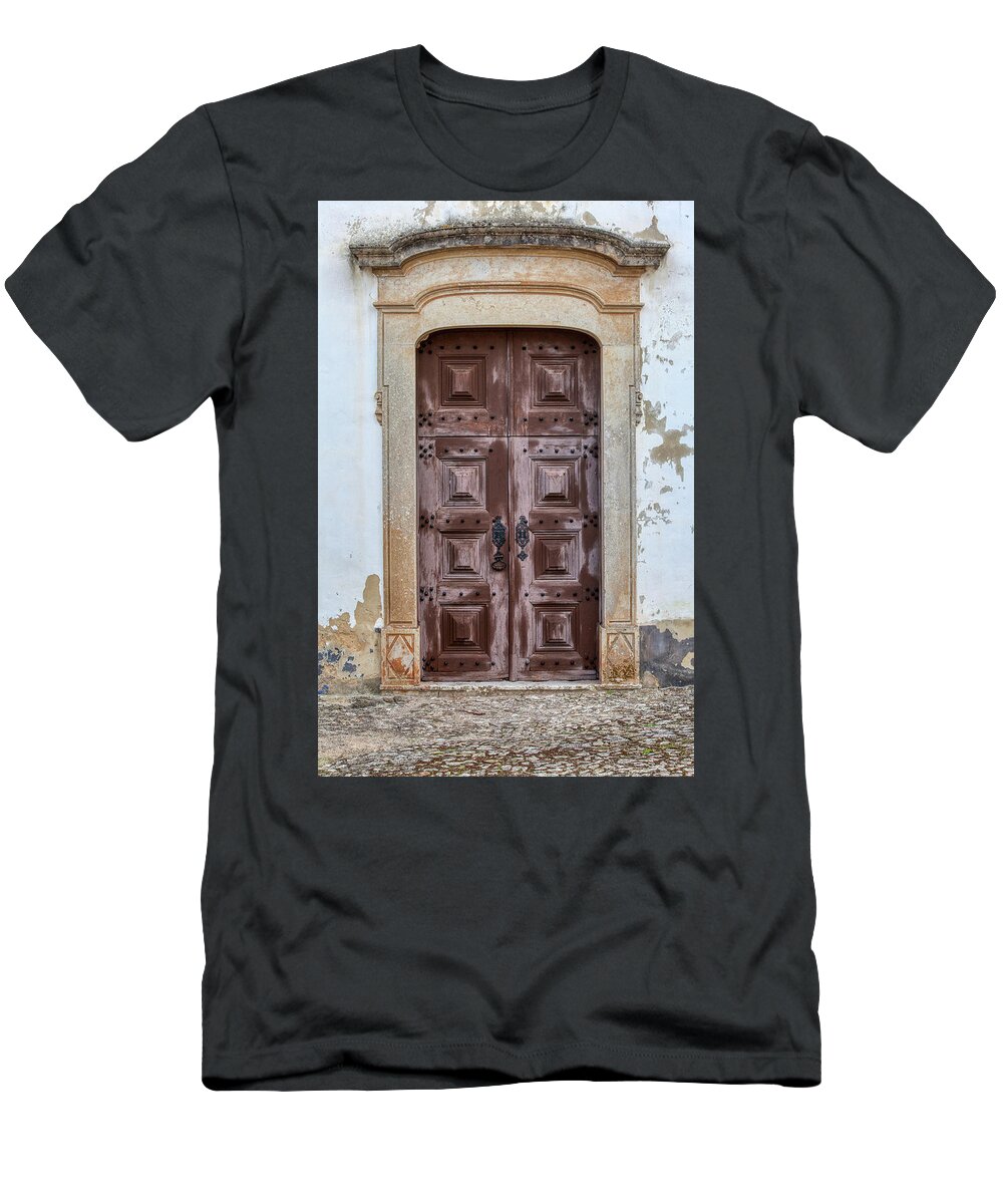 Castle T-Shirt featuring the photograph Church Door of Obidos by David Letts