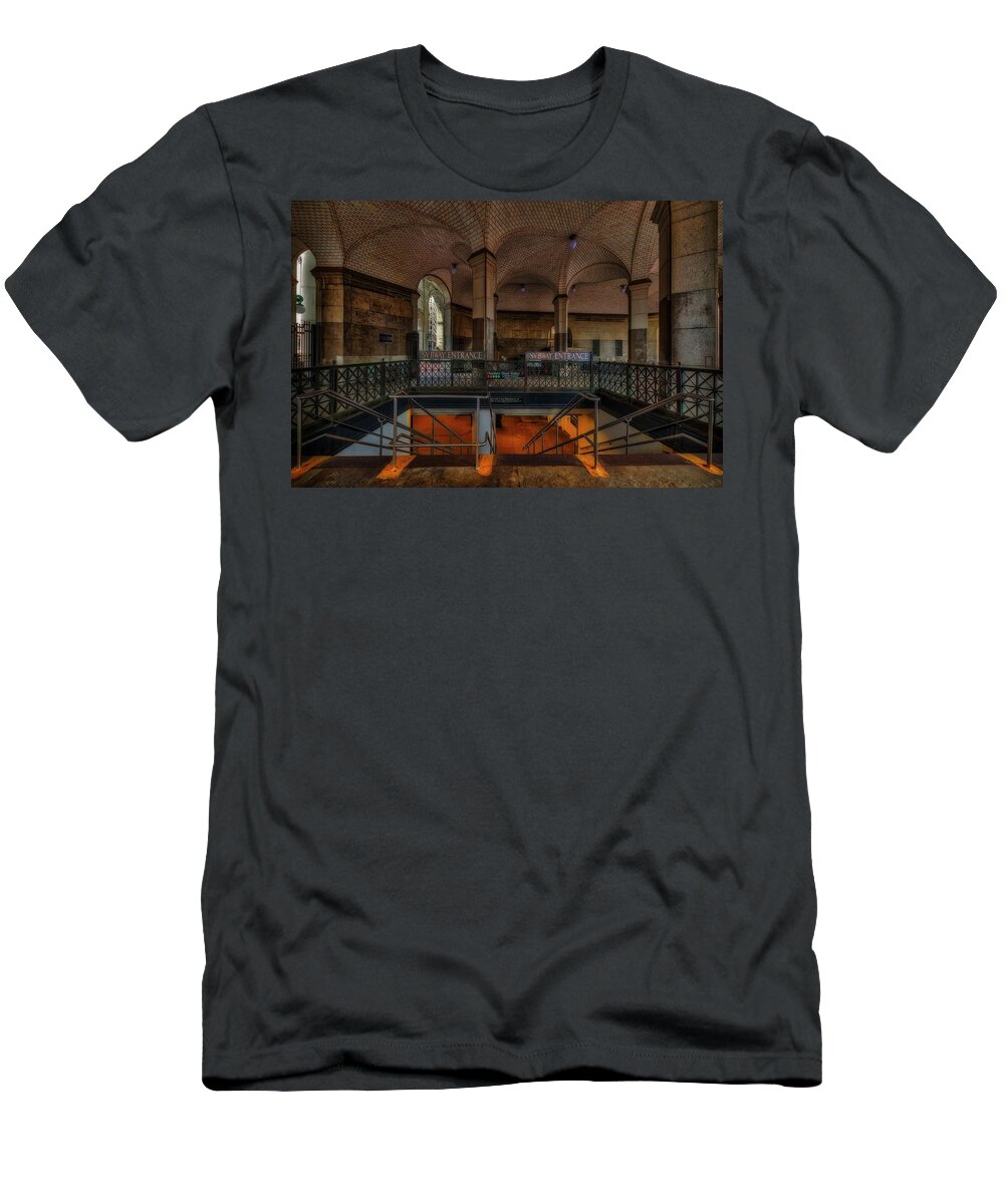 Chambers Street T-Shirt featuring the photograph City Hall NYC Subway Station by Susan Candelario
