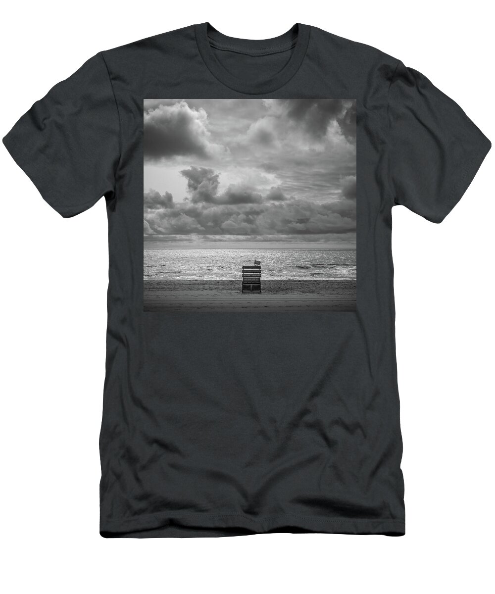 Beach T-Shirt featuring the photograph Cloudy Morning Rough Waves by Steve Stanger