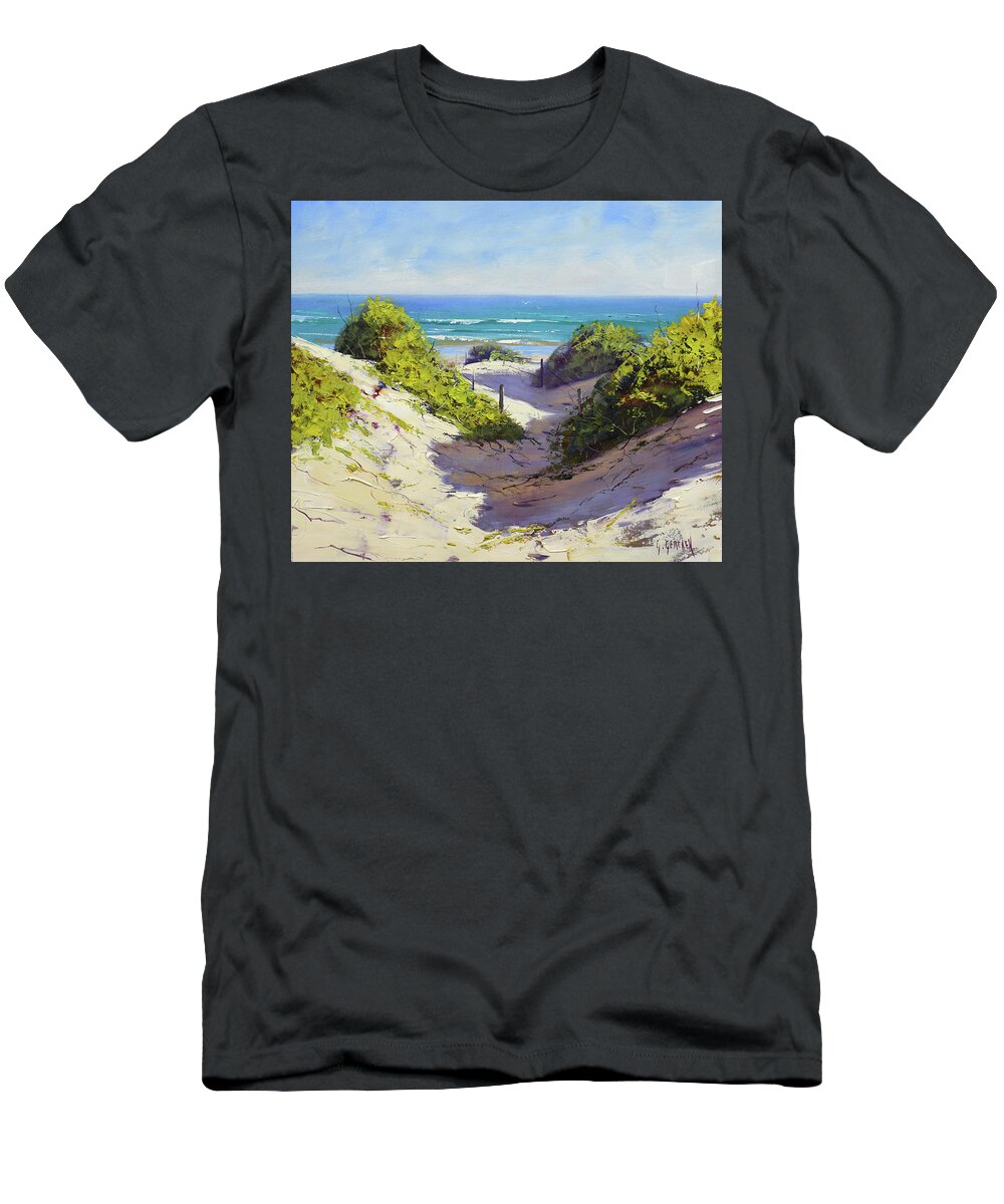 Beach Dunes T-Shirt featuring the painting Coastal Dunes by Graham Gercken
