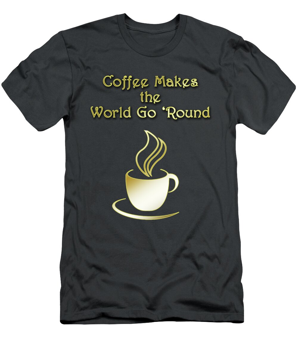Staley T-Shirt featuring the digital art Coffee Aroma by Chuck Staley