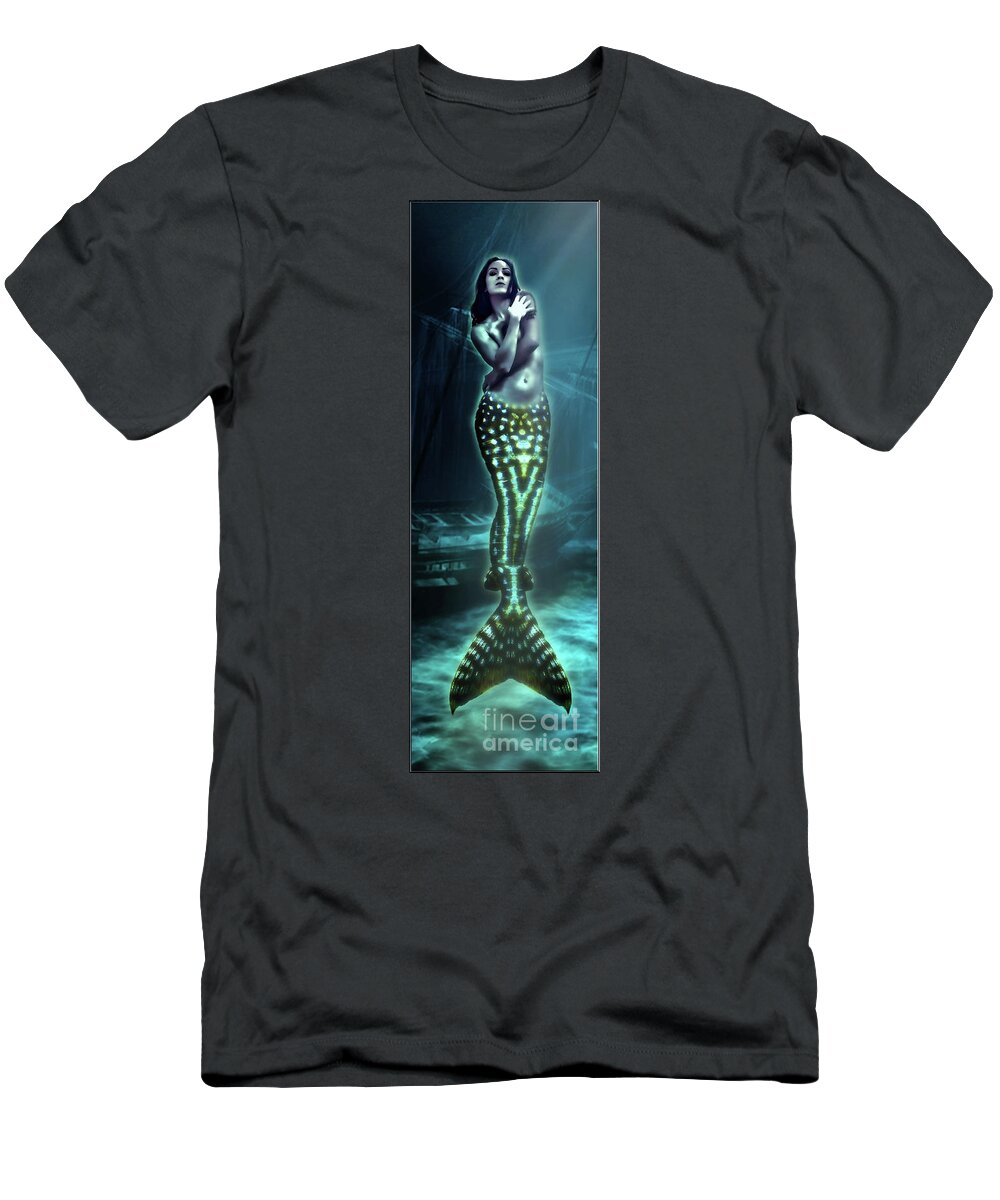 Dark T-Shirt featuring the digital art Cold Depths by Recreating Creation