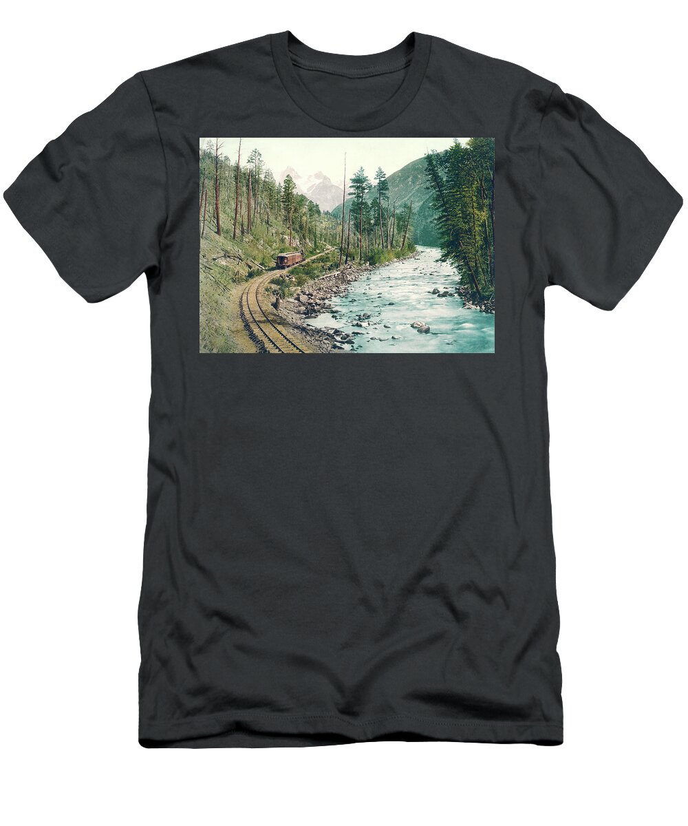 Colorado T-Shirt featuring the photograph Colorado Needle Mountains, Canon of the Rio Ias Animus by Detroit Photographic Company