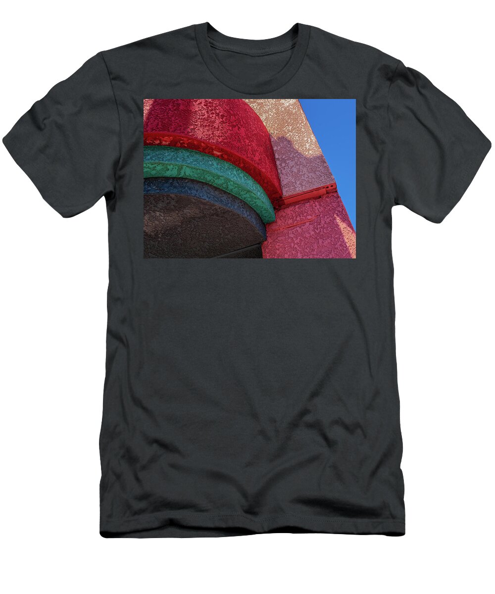 Art Deco T-Shirt featuring the photograph Colorful Art Deco Building Exterior Tucson Arizona by Gene Martin horizontal by David Smith