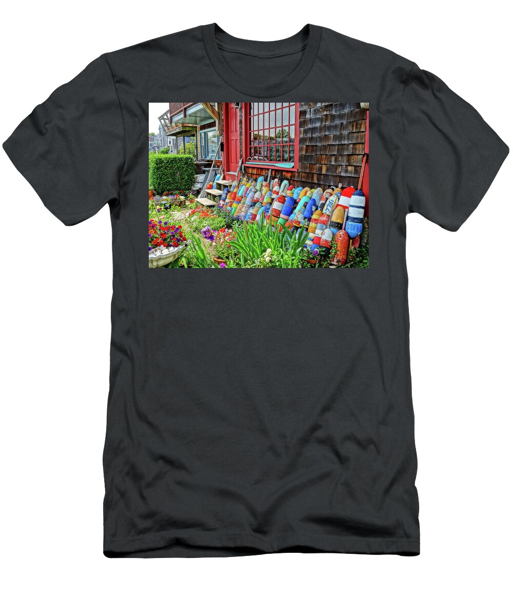 Lobster T-Shirt featuring the photograph Colorful Buoys by Don Margulis