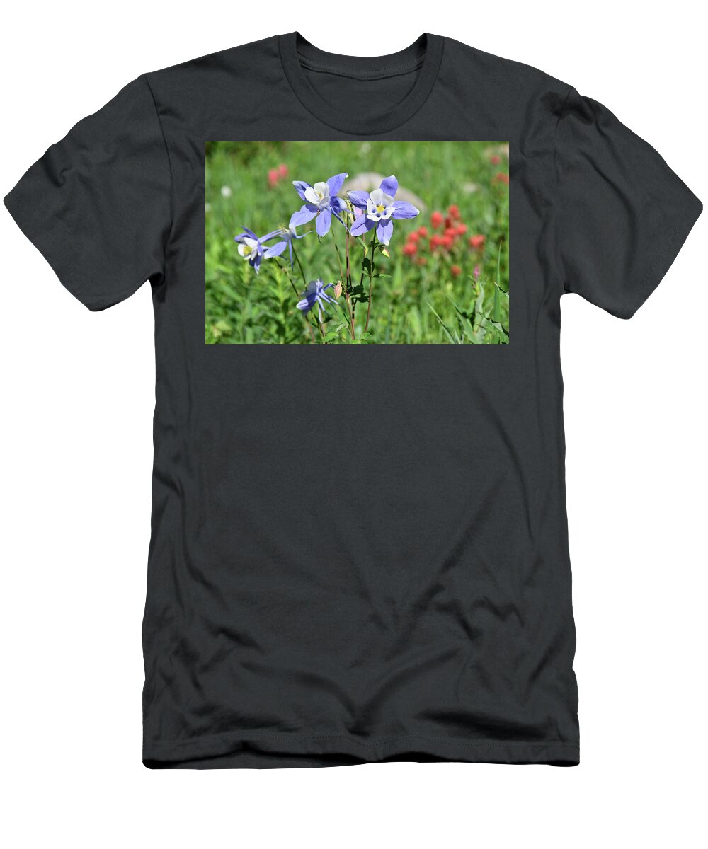 Colorado T-Shirt featuring the photograph Colorful Columbines by Kristin Davidson