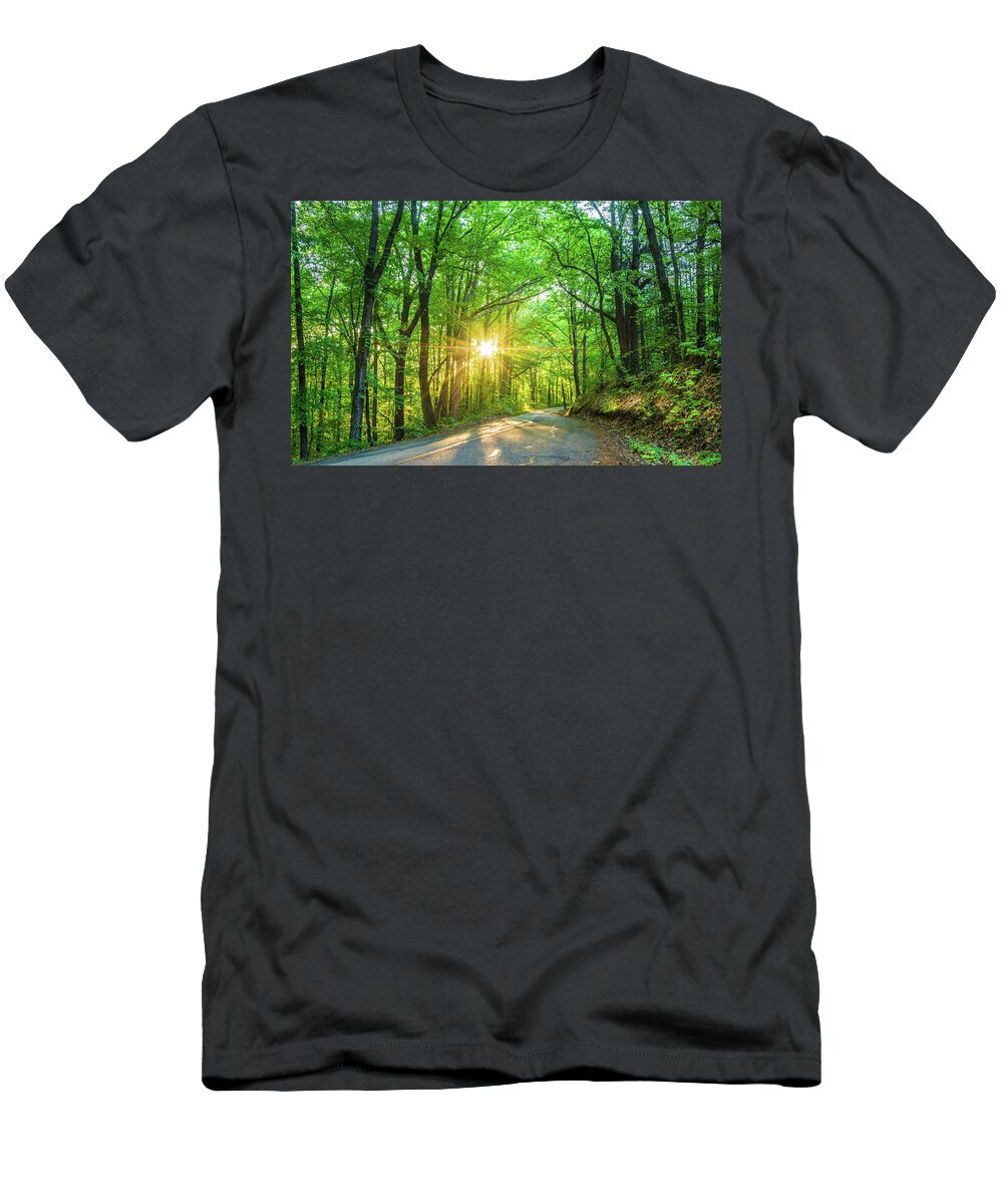 Sunrise T-Shirt featuring the photograph Country Road by Jordan Hill