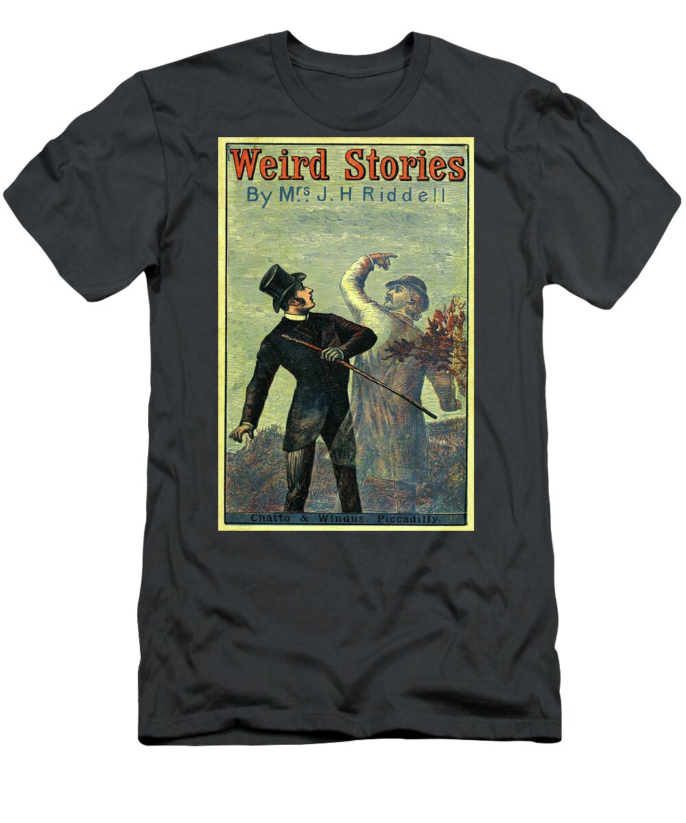 Yellowbacks T-Shirt featuring the mixed media Victorian Yellowback Cover for Weird Stories by Unknown